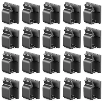 Immagine di deleyCON 20x Portacavi Autoadesivo Gestione Cavi Fermacavi Guidacavi Organizer Fissaggio Casa Ufficio Scrivania Battiscopa Plastica PA66 Nero