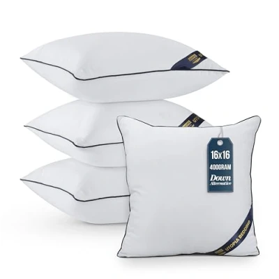 Immagine di Utopia Bedding Inserti per cuscini (confezione da 4 pezzi) 40 x cm, interni decorativi rettangolari, divani e (bianco) (EU0735)