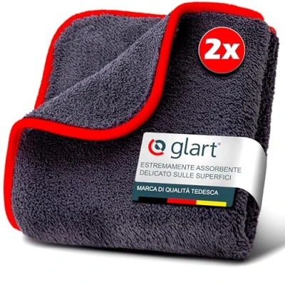 Immagine di Glart Confezione da 2 panni in microfibra per cucine lucide, panno detergente vernice frontali cucina, strofinaccio 40x40 cm