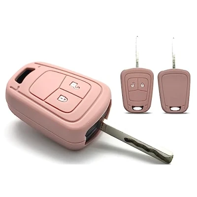 Immagine di Nordecco Cover protettiva per chiave in silicone, compatibile con Opel Corsa E Astra J, Insignia Adam, Meriva, Zafira a 2 o 3 pulsanti, colore: oro rosa