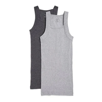 Immagine di 2(X)IST Canotta da Uomo Essential in Cotone Taglio Quadrato, Confezione 2 Strati di Base (Confezione 2), Carbone Heather/Grigio Heather, S