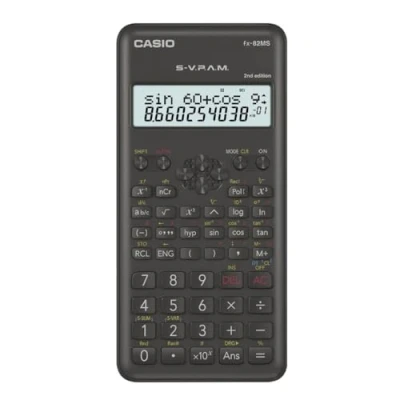 Immagine di Casio FX 82MS 2 Calcolatrice per la scuola Nero Display (cifre): 12 A batteria (L x P) 77 14 162 mm
