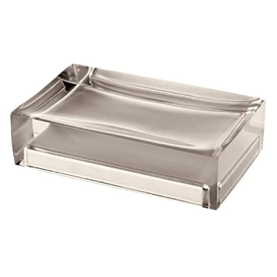 Immagine di Gedy Auckland saponetta, Misure e Peso: 3X11X7 CM &amp; 0,15 kg, Porta Sapone Solido in Resina Trasparente di Alta qualità, Finitura Tortora, Design R&amp;S, Fatto a Mano, 2 Anni Garanzia, Unica