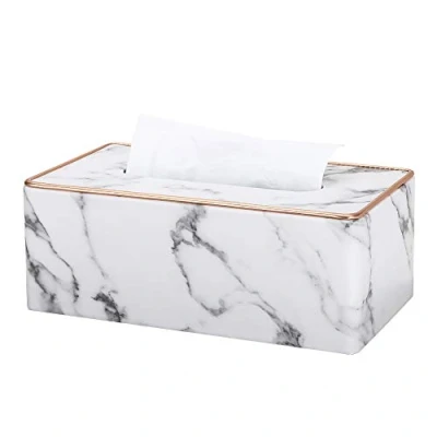 Immagine di GORESE Porta Fazzoletti Rettangolare in Pelle (Gray Marble Pattern)