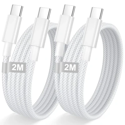 Immagine di 2Pezzi 2M Cavo USB Type C Ricarica Rapida per iPhone 15 16 Pro Max/15 Plus/16/15,iPad Pro/Air,MacBook, to 60W Nylon Apple Cavetto