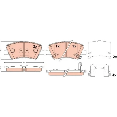 Immagine di TRW Kit pastiglie freno con segnalatore acustico usura accessori GDB2510