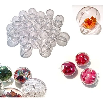 Immagine di Crystal King 25 sfere in acrilico da 6 cm di diametro, ideali per il fai te, trasparenti e divisibili