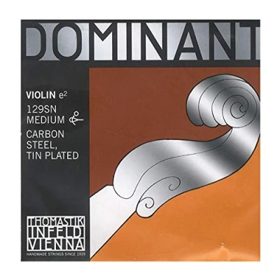 Immagine di Dominant Strings 129SN in acciaio placcato stagno, fibra di carbonio per violino con sfera rimovibile