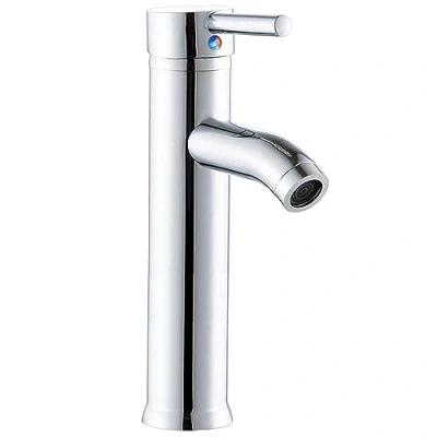 Immagine di rubinetto bagno lavabo alto acciaio inox acqua calda e fredda con 2 tubi inclusi miscelatore