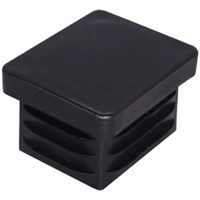 Immagine di SKIR&#039;CO tappi rettangolari in plastica, 25 x 30 mm, opachi, inserti per tubi rettangolari, pali recinzioni, colore nero RAL 9005, 40 pezzi