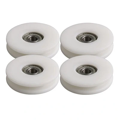 Immagine di BQLZR Puleggia in plastica con scanalatura a U da 50 mm di diametro e cuscinetto acciaio per un carico massimo 99 kg, confezione 4