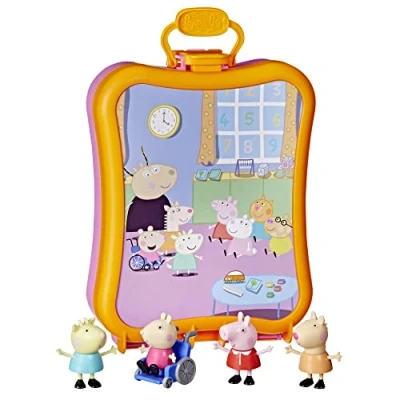 Immagine di Peppa Pig Peppa&#039;s Club Scatola per Amici, Giocattolo prescolare, con 4 Personaggi, Manico, dai 3 Anni in su, Multicolore, F3779