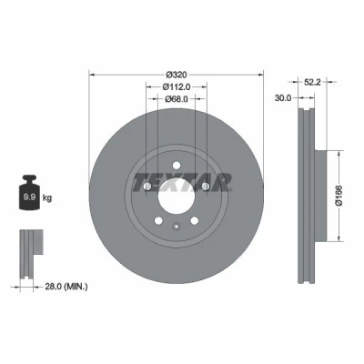 Immagine di TEXTAR PRO+ 92160005 Disco freno AUDI: A4 B8 Avant, Q5, A5 Coupe