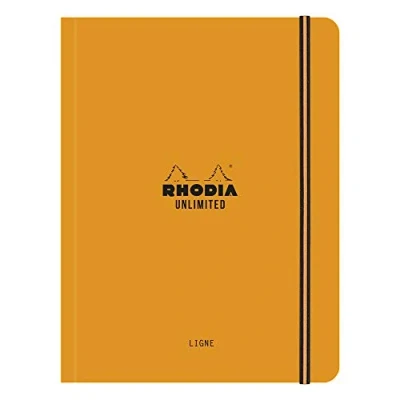 Immagine di RHODIA 118978C Taccuino con elastico Unlimited Arancione A5+ A righe 120 pagine Staccabili Carta Clairefontaine Bianca 80 g/m Copertina Vellutata al tatto