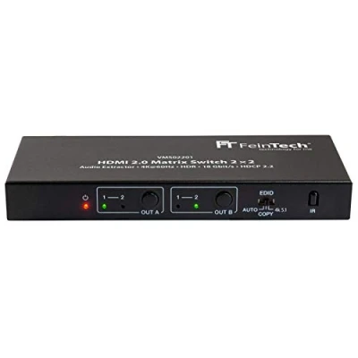 Immagine di FeinTech VMS02201 HDMI 2.0 Matrix Switch 2x2 con Audio Extractor 4K HDR SPDIF