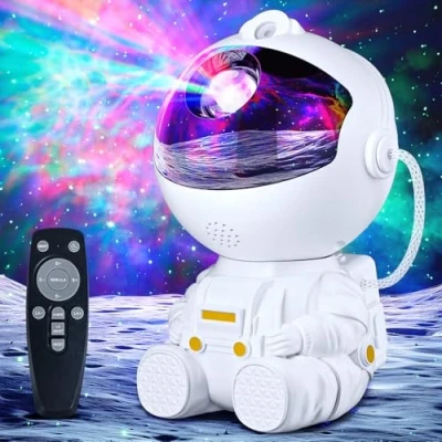 Immagine di TOCVEOE Proiettore Astronauta Galaxy, Luci Stella Notturna per Bambini e Adulti, 8 Nebulose 2 Stelle Timer 1h/2h Luminosità Velocità Regolabile Telecomando, Decorazione Camera da Letto Feste