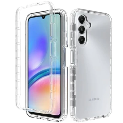 Immagine di XINNI Cover per Samsung Galaxy A35 5G, Protezione Schermo Integrata 360 Gradi Antiurto Custodia, Rugged Doppia Faccia Bumper Trasparente Full Guscio Fronte Retro Case, Cristallo