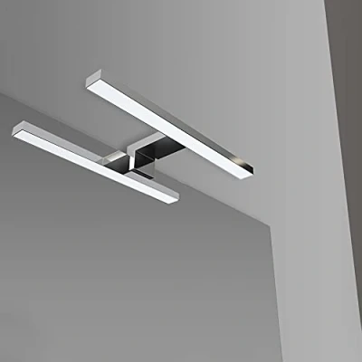 Immagine di Lampada da Specchio a LED per Bagno 30cm, Doppia modalità di Installazione, in ABS Finitura Cromo