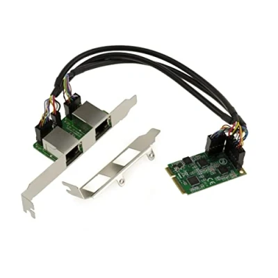 Immagine di KALEA INFORMATIQUE Scheda Mini PCIe MiniPCIe 2 porte 2,5 Gigabit RJ45 LAN ethernet 10 100 1000 1G 2,5G. DUAL Chipset Realtek RTL8125