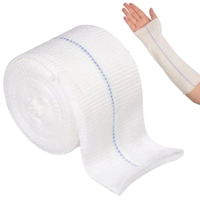 Immagine di Eyerayo Tubolare elastico di supporto Bendaggio Medicazione bende ritenzione Rotolo elastiche per braccio Tubo in stockinette riutilizzabile arti 7,5 cm x 5 m