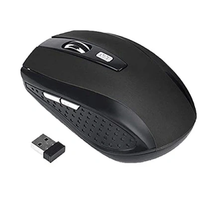 Immagine di Brussels08 mouse ergonomico wireless 2,4 G, ottico portatile per computer con ricevitore USB, da gioco wireless, 1200 dpi, 6 pulsanti notebook, PC, laptop, computer, nero