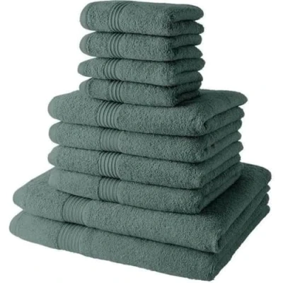 Immagine di TODAY Set di 4 asciugamani da bagno 30 x 50 + 90 2 lenzuola 70 130 cm, 100% cotone, colore: Celadon