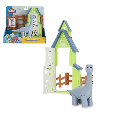 Immagine di Giochi Preziosi Dino Ranch Triceratops Playset Action con Dinosauro, il Dinosauro è Articolato e Alto Circa 10 cm, Come Visto in TV, per Bambini a Partire dai 3 Anni, DNA05300