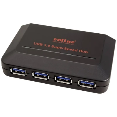 Immagine di Roline 4 Porte Hub combinato USB Nero