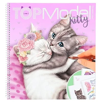 Immagine di Depesche 12282 TOPModel Crea Il Tuo Gattino Libro 92 Pagine per Creare Simpatici Gatti, Libretto da colorare con Foglio di Adesivi e Rilegatura a Spirale, Multicolore