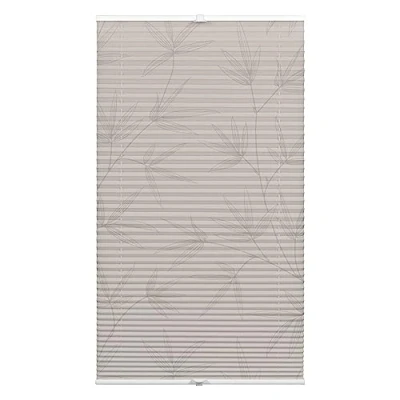 Immagine di Deco Company Tenda Plissettata, Fissaggio a Incastro, Opaca, Rullo Scomparsa, Incluso Materiale di Montaggio, con 2 Guide, Japandi Bamboo, Grigio, 70 x 130 cm