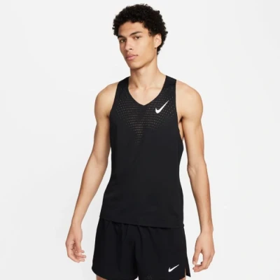 Immagine di Nike Performance Aeroswift Singlet Top, Uomo, Taglia: Small, Black/summit white