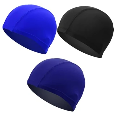 Immagine di TRKETK 3 Pezzi Cuffie da Nuoto Elastiche, Elastiche Antiscivolo Bagno Unisex Leggere Impermeabili per e Sport