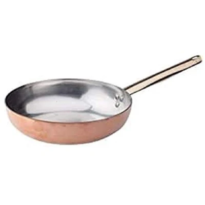 Immagine di Pentole Agnelli Linea Rame Padella Saltare con Manico in Liscio, Marrone, 20 cm