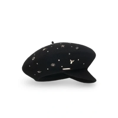 Immagine di Vivisence Invernale Cappello Femminile Fatto A Mano con Fodera Interna in Pile Realizzato Lana Anti Statico Perfettamente Adattabile alla Testa Ideale per l&#039;inverno, Nero,Taglia Unica