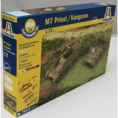 Immagine di Italeri 7513 M7 Priest 105mm / Kangaroo Fast Assembly (2 Pcs) Model Kit Scala 1:72