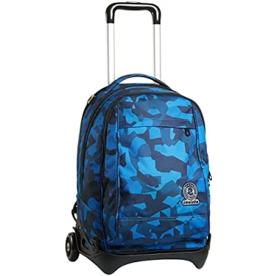 Immagine di Invicta Trolley Scuola Tech, Blu, Camo Squared, 3 in 1, Triplo Uso, Zaino con Carrello Sganciabile e Crossover System, Zaini Trolley, Viaggio, Unisex