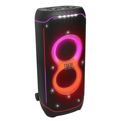 Immagine di JBL PartyBox Ultimate Speaker Portatile Wireless per Feste, Cassa Altoparlante con Luci Integrate e Bassi Profondi, Impermeabile IPX4 Uso Esterno, App PartyPad, Nero