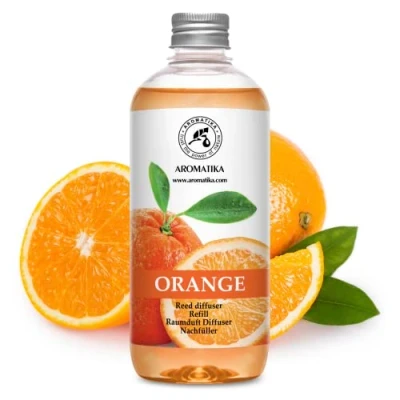 Immagine di Diffusore Profumato per Ambiente di Arancio 500ml Olio Essenziale Naturale Orange Fragranza Intensa e Duratura Senza Alcool Profumo Interni