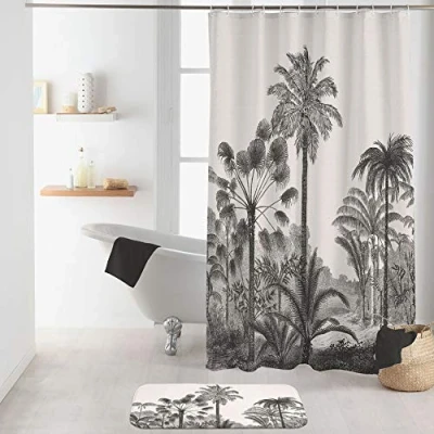 Immagine di Douceur d&#039;Intérieur COCOTY Tenda Doccia con Ganci, Poliestere, Multicolore, 180 x 200 cm