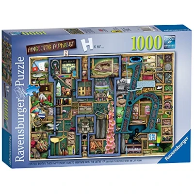 Immagine di Ravensburger Puzzle Colin Thompson Awesome Alphabet H, Collezione Thompson, 1000 Pezzi, Idea regalo, per Lei o Lui, Adulti