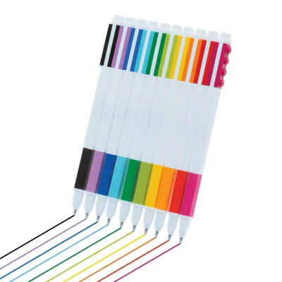 Immagine di LEGO Iconic Articoli da Scrittura: Creativa Penna a Gel Asciugatura Rapida con Piastrella Set di 10 Colori, Punta Fine 0.5 Strumento Scrittura per Ufficio