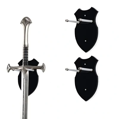Immagine di Supporto da parete per spada parete, gancio pugnale ascia keyblade senza spada, display verticale (nero, 2 set)