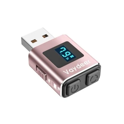 Immagine di Vaydeer Mini mouse jiggler, realizzato in lega di alluminio alta qualità, maggiore durata, plug and play, 100% non riconoscibile, 3 tracce naturali e casuali, USB per aumentare il tuo