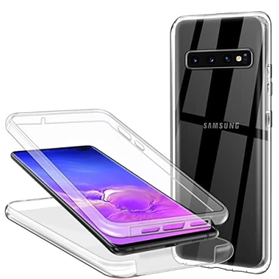 Immagine di ZYIMOU Cover per Samsung Galaxy S10 Plus, 360 Gradi Protezione Progettata Trasparente Ultra Sottile in Silicone Indietro Custodia Cellulare Bumper Premium Resistente Case