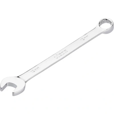 Immagine di Vigor Chiave combinata ad anello V7740 13, SW 13 mm, modello lungo, gomito a 15, profilo esagonale esterno e doppio esagono, cromata lucida