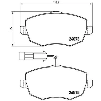 Immagine di BREMBO P 23 127 Kit pastiglie freno con contatto segnalazione usura bulloni pinza accessori LANCIA: Ypsilon II