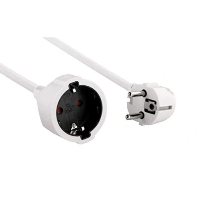 Immagine di Electraline 01647 prolunga con Contatto, 10 m, Cavo in plastica IP20, per Interni, Protezione Bambini, Schuko, Colore: Bianco
