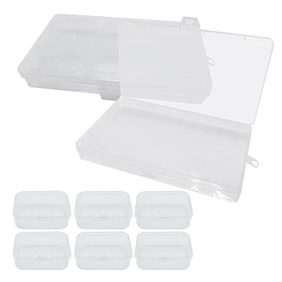 Immagine di UMCHU 12 Pezzi Piccole Scatole Plastica Trasparente con Coperchio,2 Grande Scatoline Trasparenti Organizer,per Perline, Gioielli, Pillole, Arte(5 * 3,6 2 cm)