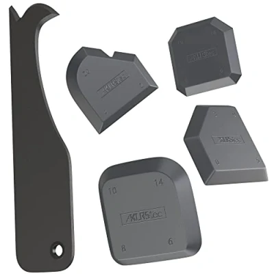 Immagine di KLRStec Premium spatola per silicone Set completo di rimozione e rinnovo del silicone, 4 cazzuole fughe con 15 forme dimensioni diverse utensili