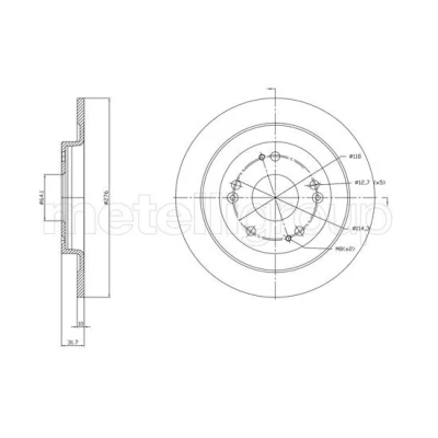 Immagine di METELLI 23 1391C Disco freno 276,0 10,0 5 64,1 pieno verniciato HONDA: CIVIC 9, 9 Tourer, Stufenheck